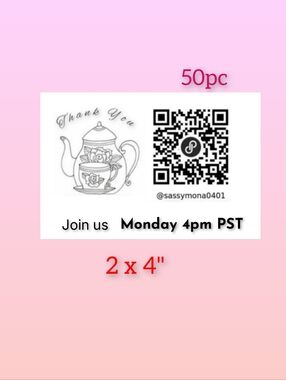 QR Thank You Closet Stickers 2x4 50 Custom Handcrafted Your Choice Design